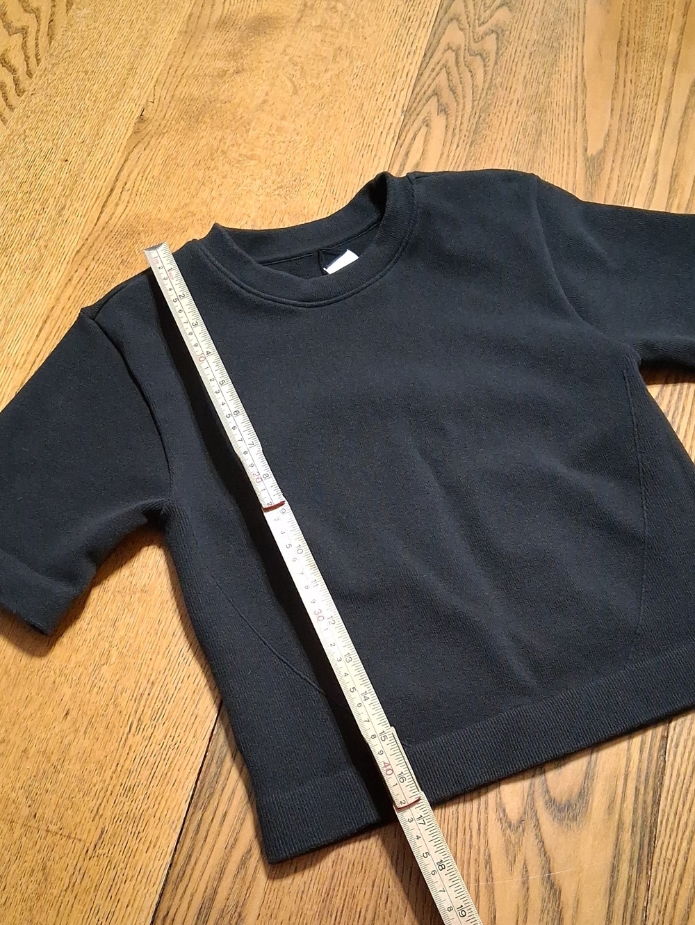 EVERLANE Top Womens Denim M/L BLACK Preowned Short Sleeves